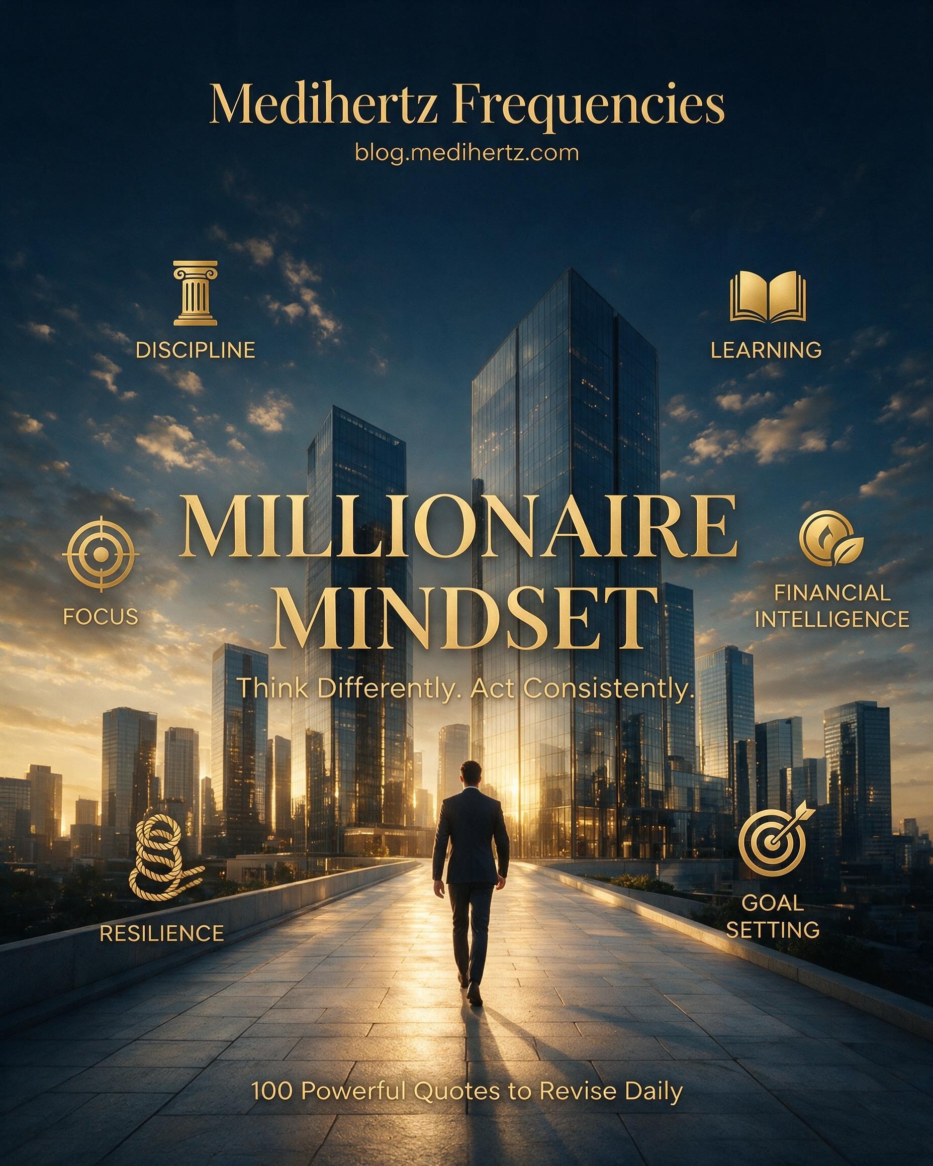 100 Best Millionaire Mindset Quotes for Success, Growth, Wealth and Personal Development – Medihertz Frequencies