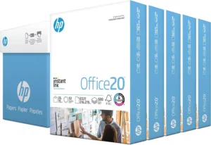 HP Papers | 8.5 x 11 Paper | Office 20 lb | 5 Ream Case - 2500 Sheets | 92 Bright | Made in USA-FSC Certified | 112150C