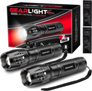 GearLight LED Flashlights - Mini Camping Flashlights with High Lumens, 5 Modes, Zoomable Beam - Powerful, Bright, and Versatile Tactical Flash Light for...