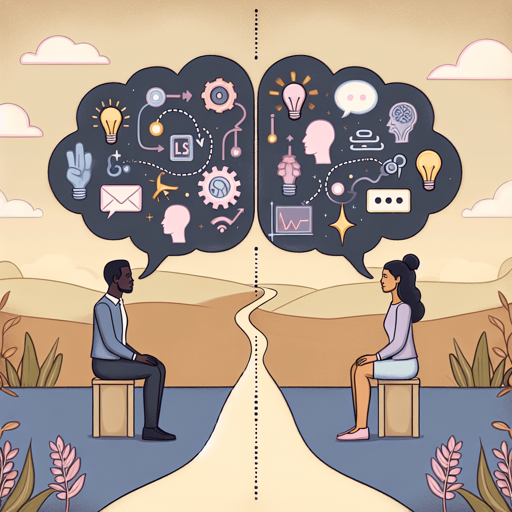 A calm man holding a coffee cup listens attentively while another person speaks enthusiastically in a bright café, representing active listening, emotional intelligence, peer pressure awareness, confidence, and mindful communication.