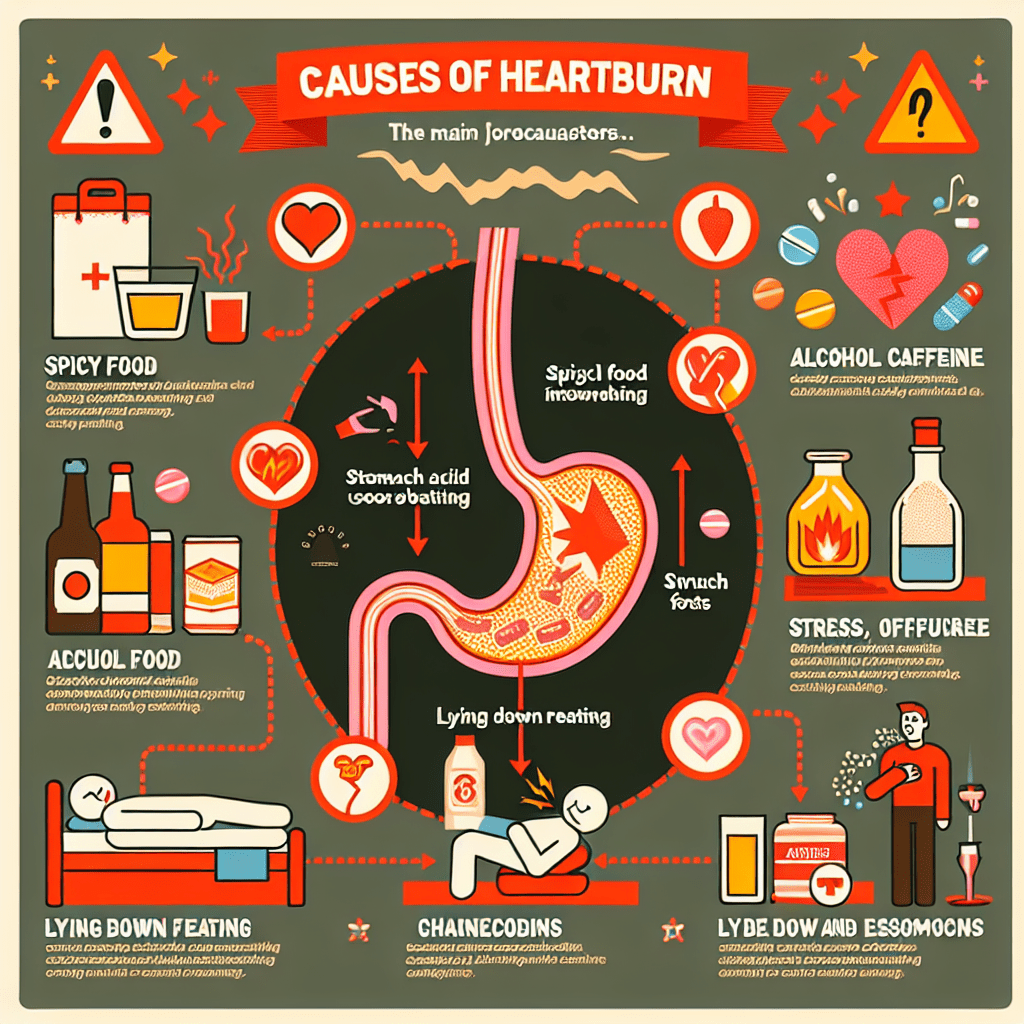 What are major causes of heartburn?