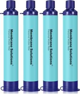 Membrane Solutions Straw Water Filter, Survival Filtration Portable Gear, Emergency Preparedness, Supply for Drinking Hiking Camping Travel Hunting Fishing Team Family Outing