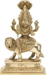 Pratyangira (Atharvana Bhadrakali)| Incarnation of Chandni/Durga | Brass Statue | Made in India