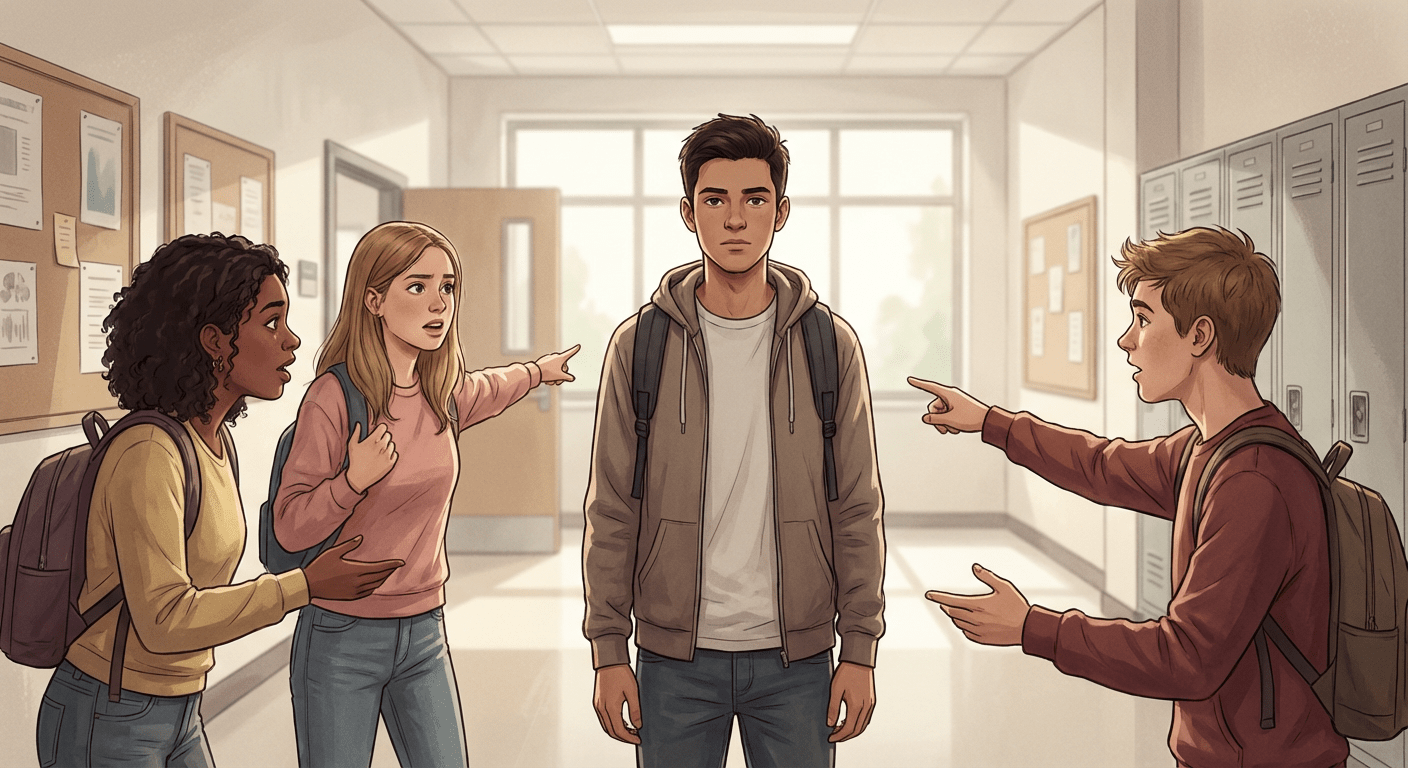 What Are 5 Ways to Say No to Peer Pressure? 2 πΌοΈ Image Prompt 4 β Positive vs Negative Peer Pressure (Comparison Visual) Use for: Explaining positive vs negative peer pressure Prompt: Split-scene illustration showing positive peer pressure on one side (friends encouraging study and sports) and negative peer pressure on the other (friends pushing risky behavior), clear contrast, school setting, realistic digital art, educational infographic style, neutral and balanced tones