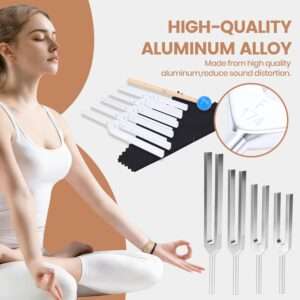 Why Is 963 Hz Called the God Frequency in Ancient Traditions ? 10 Tuning Forks Set for Healing, 9 Chakra Frequencies 174Hz to 963Hz with 2 Striker Aluminum Tuning Forks Chakra Set, 174Hz/285Hz/396Hz/417Hz/528Hz/639Hz/852Hz/963Hz Music Instrument