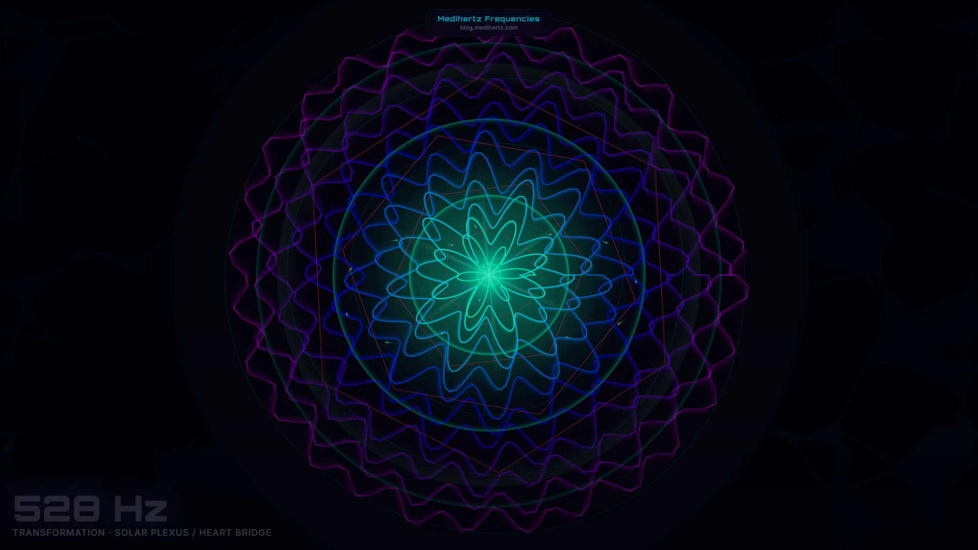 What is Sound frequency healing? 2 olfeggio Frequency Hub live wallpaper displayed on a premium desktop workstation in a bright meditation-inspired office. Interactive frequency generator featuring 528 Hz healing frequency, meditation sounds, sleep music, focus enhancement, relaxation tones, sound therapy, wellness frequencies, cymatic patterns, and immersive 4K live wallpapers for PC.1