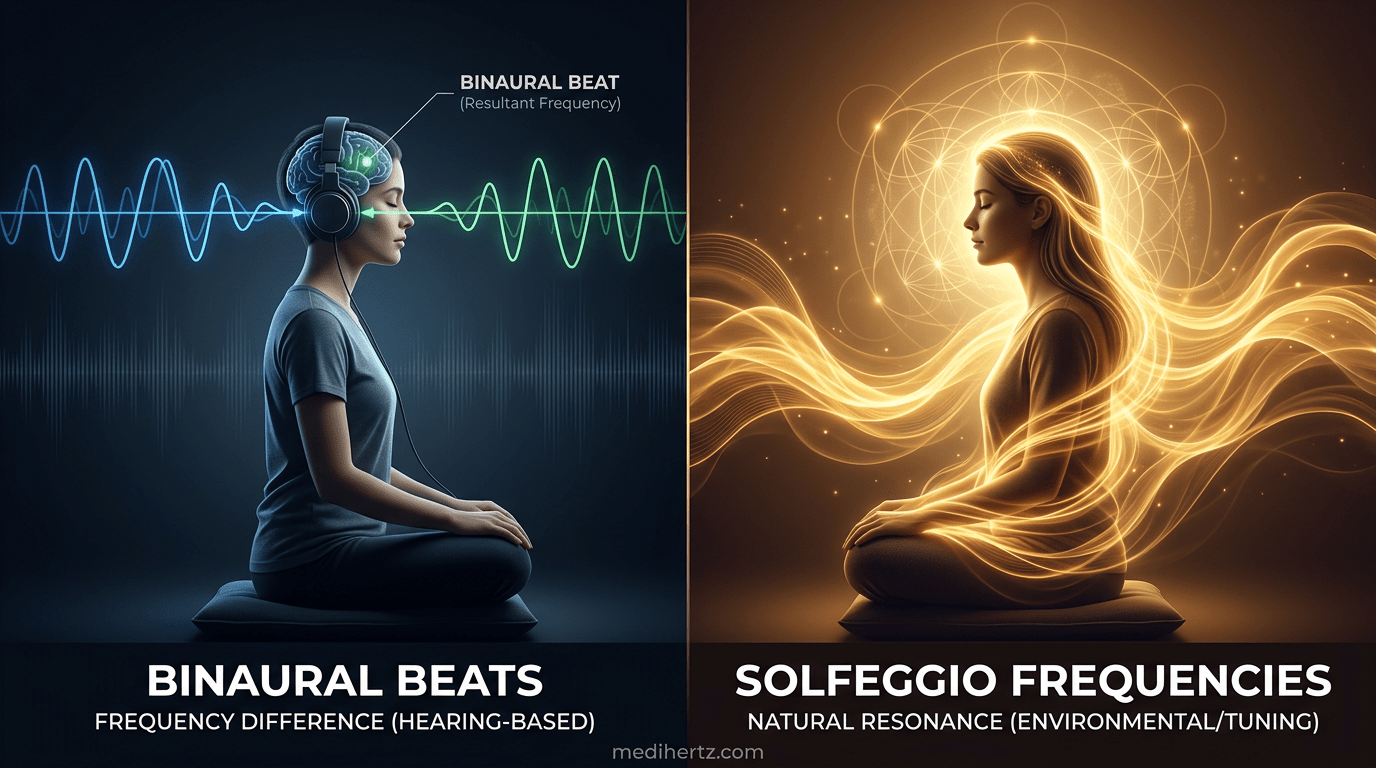 Best Sound Healing Frequencies for Meditation (Complete Guide) 9 sound healing frequencies for meditation, brainwave relaxation, binaural beats, solfeggio frequencies, deep meditation music, frequency therapy for stress relief, focus, subconscious mind healing and spiritual awakening