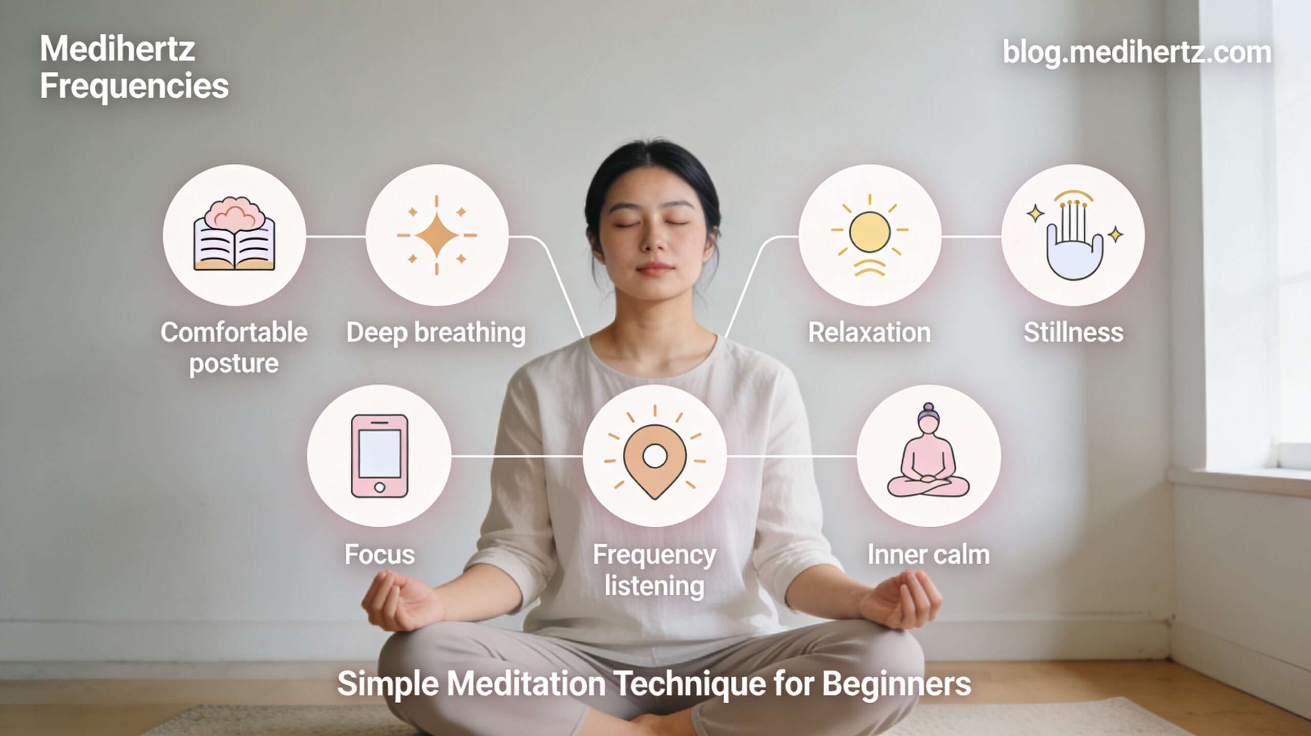 How Does Meditation Reduce Stress: What Most People Wish They Knew Earlier 14 Meditation for stress relief showing mindfulness practice, chakra meditation, brainwave states, sound frequencies, OM chanting, relaxation techniques, anxiety reduction, focus improvement, spiritual meditation, and healing frequency tools by Medihertz Frequencies.