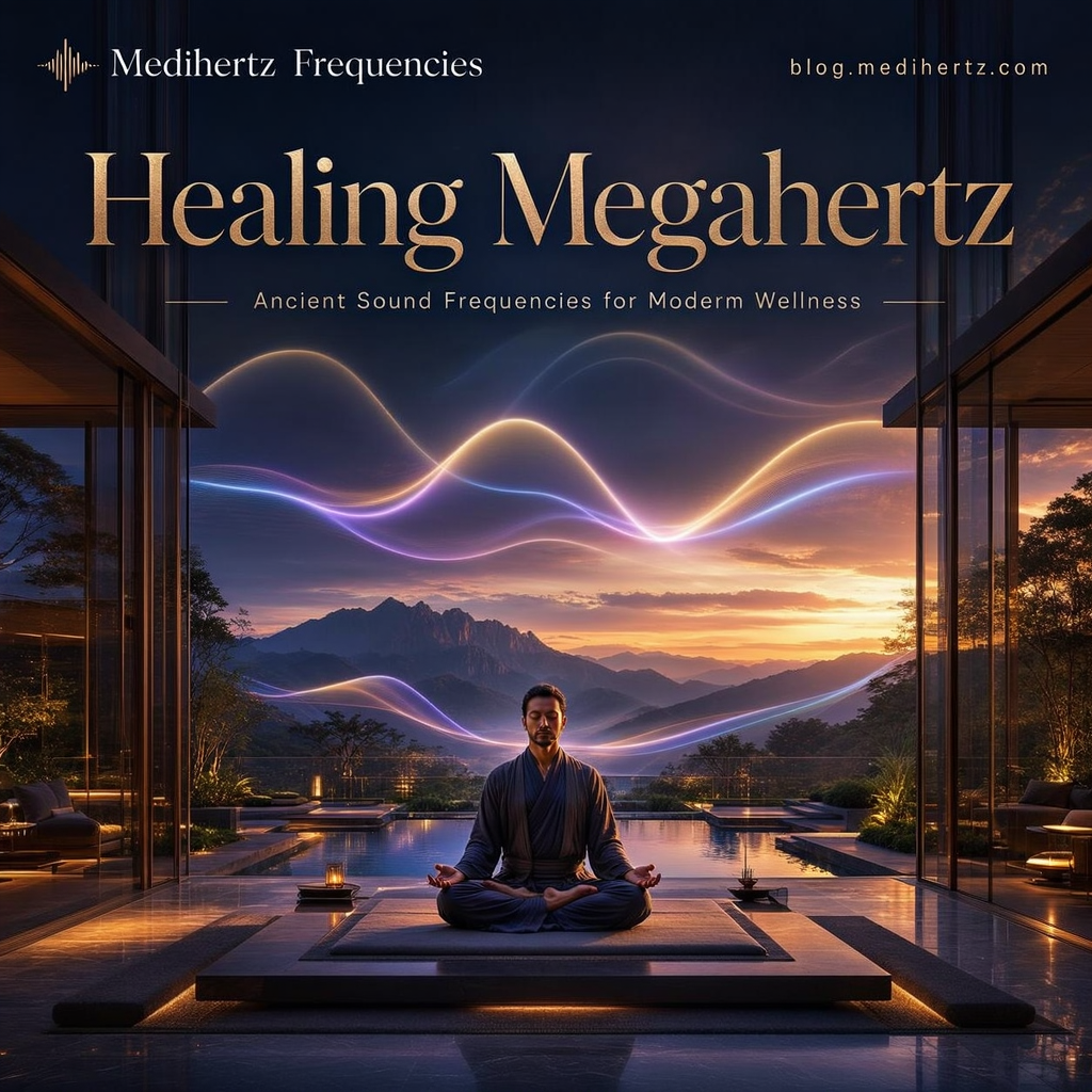 Ancient Himalayan tribal community performing sacred sound healing with traditional drums, conch shells, Tibetan singing bowls, bells, bamboo flutes, and a Maha Kali fire ritual beneath the stars, celebrating ancient healing frequencies, meditation, spiritual wellness, and ancestral sound traditions.
