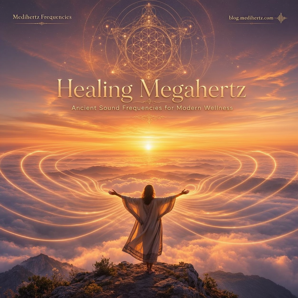 Ancient Himalayan tribal community performing sacred sound healing with traditional drums, conch shells, Tibetan singing bowls, bells, bamboo flutes, and a Maha Kali fire ritual beneath the stars, celebrating ancient healing frequencies, meditation, spiritual wellness, and ancestral sound traditions.