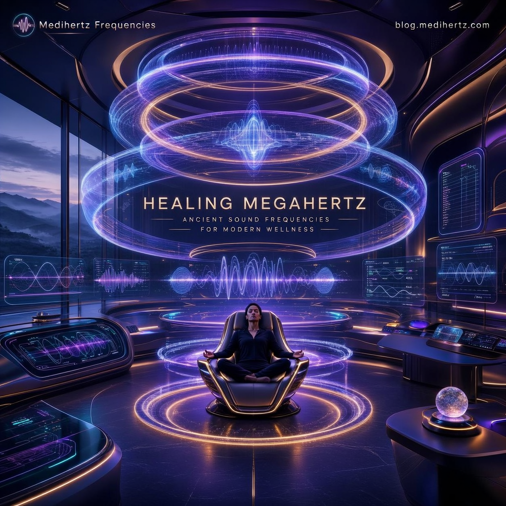 Ancient Himalayan tribal community performing sacred sound healing with traditional drums, conch shells, Tibetan singing bowls, bells, bamboo flutes, and a Maha Kali fire ritual beneath the stars, celebrating ancient healing frequencies, meditation, spiritual wellness, and ancestral sound traditions.