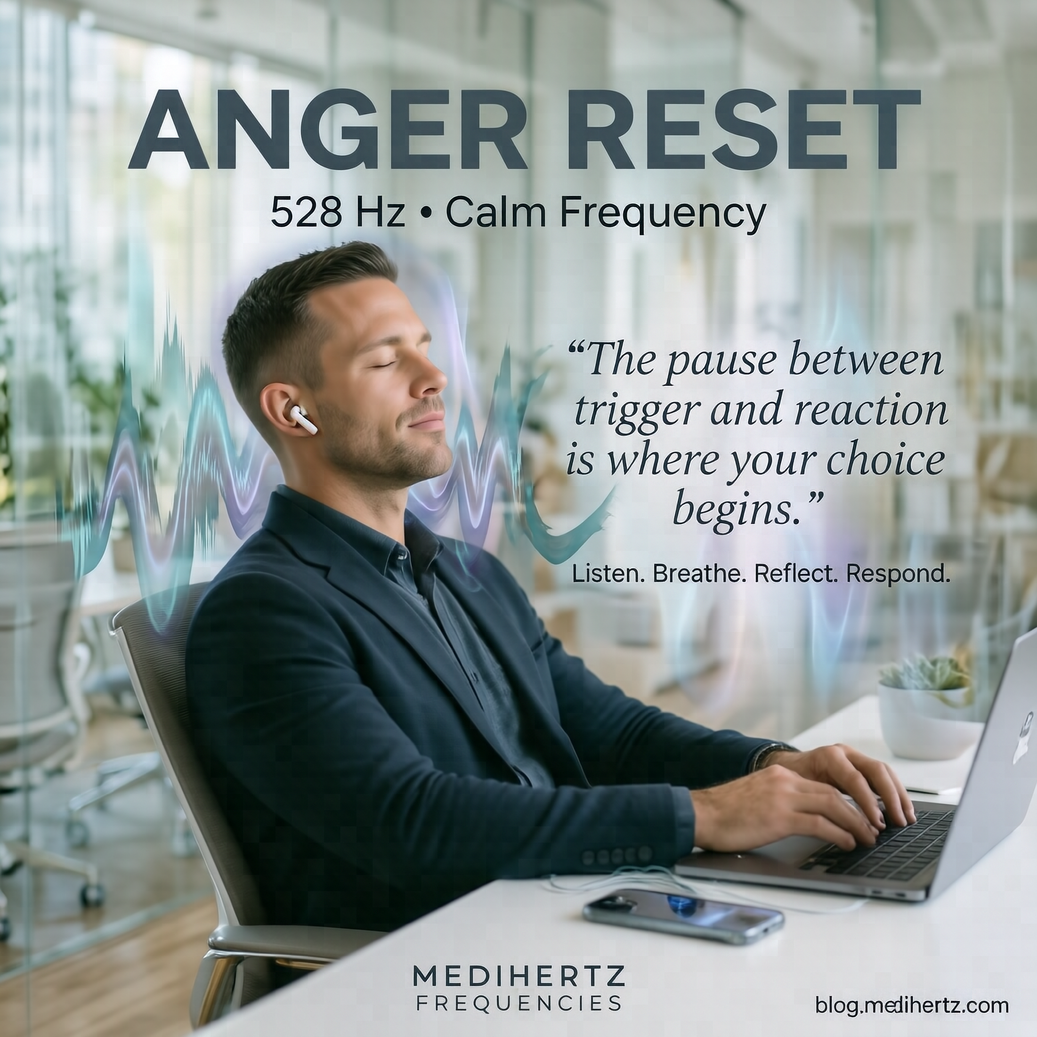 Anger Reset anger management sound frequencies for calming emotions and creating a pause before reacting