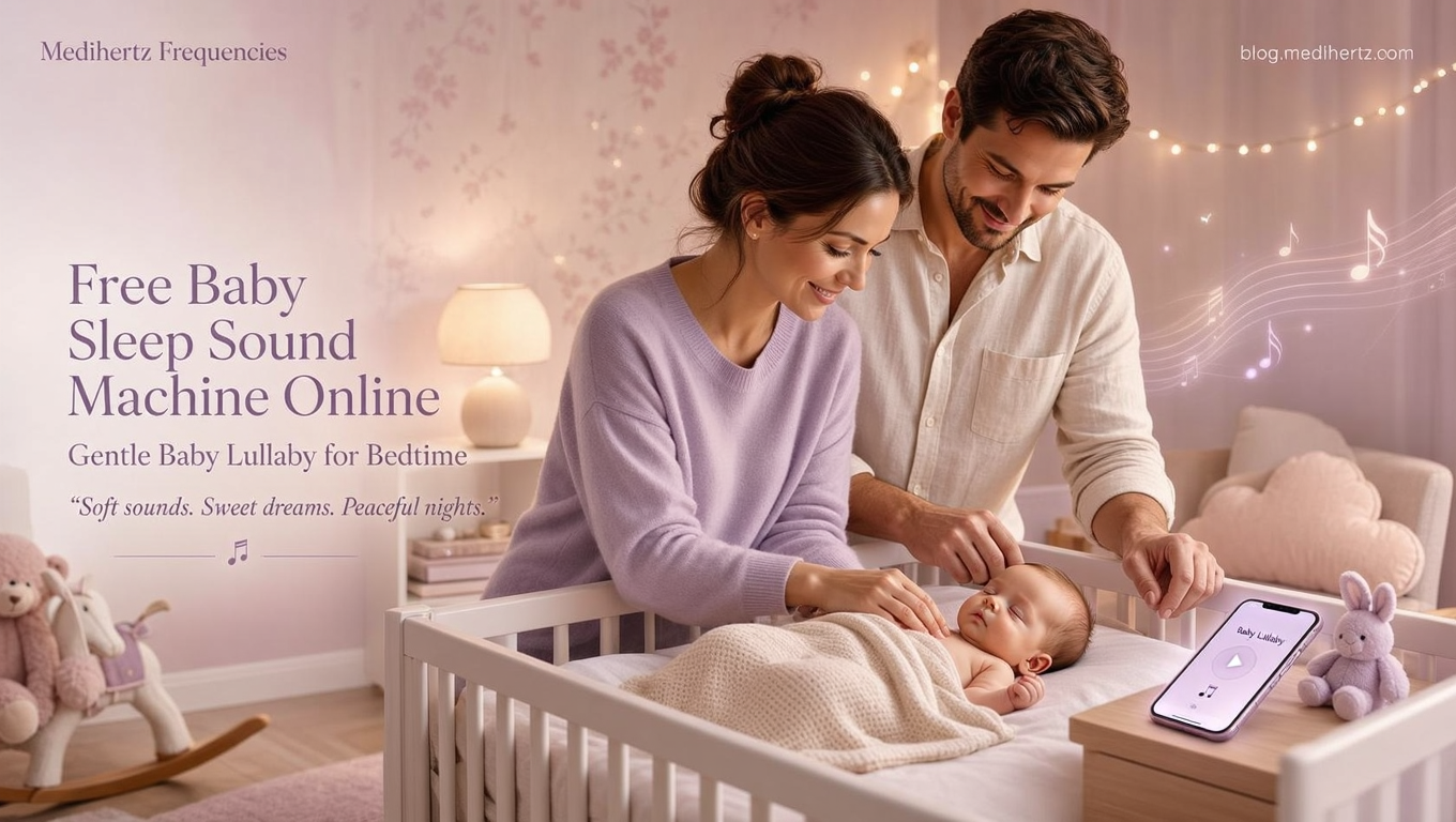 Baby sleep music and white noise sound machine helping create a peaceful bedtime environment