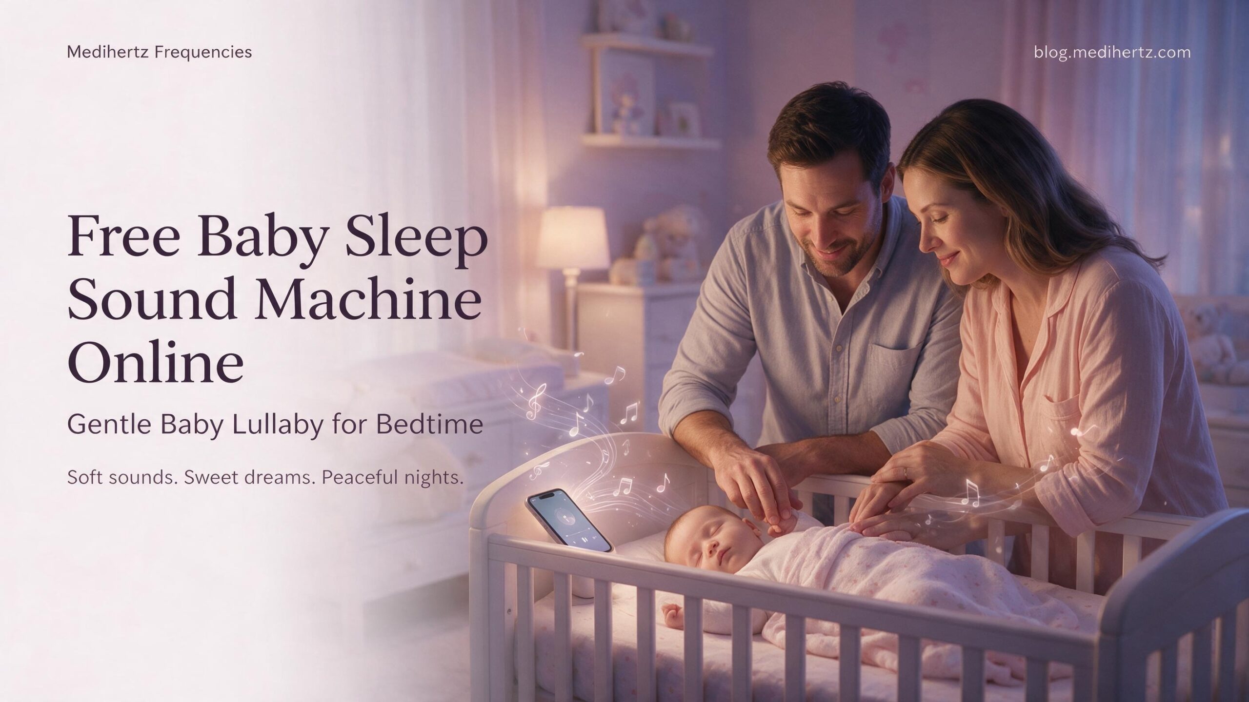 Baby sleep music and white noise sound machine helping create a peaceful bedtime environment