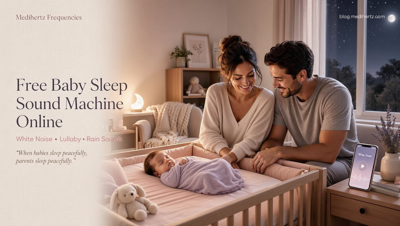 Baby sleep music and white noise sound machine helping create a peaceful bedtime environment