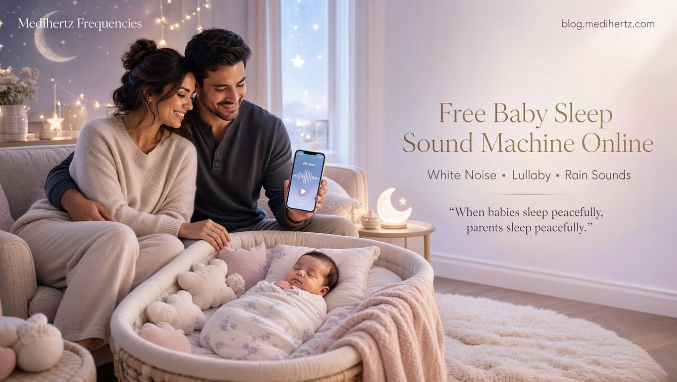 Baby sleep music and white noise sound machine helping create a peaceful bedtime environment