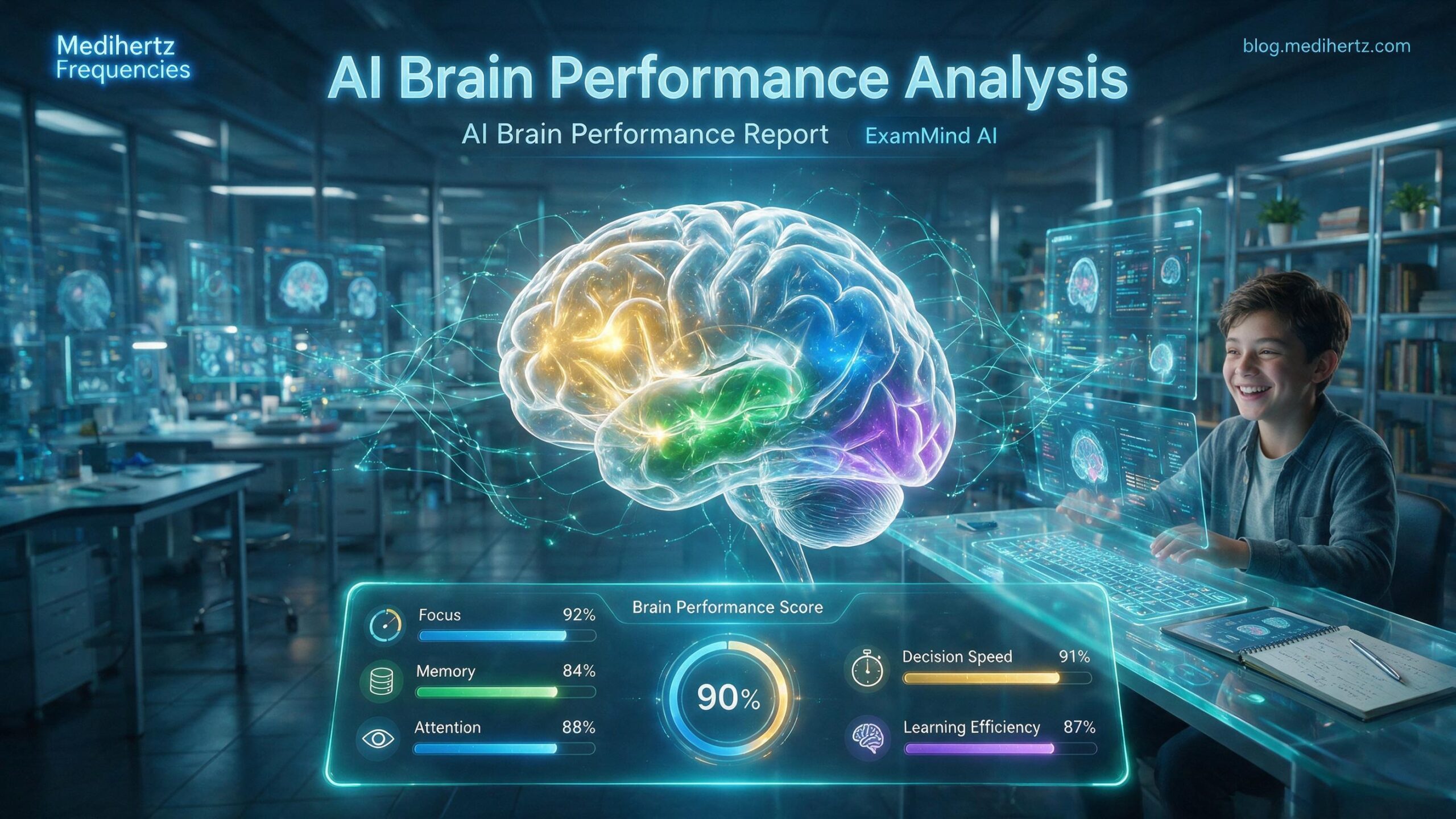 ExamMind AI by Medihertz Frequencies offering free AI mock tests, UPCAT mock test, SAT practice test, IELTS practice test, TOEFL mock test, JEE Main practice test, NEET mock test, UPSC, SSC, CAT, GRE, GMAT, UCAT, JLPT, TOPIK, GATE and competitive exam preparation with AI brain performance analysis, focus score, memory analysis, personalized study recommendations and brain frequency tools for students.