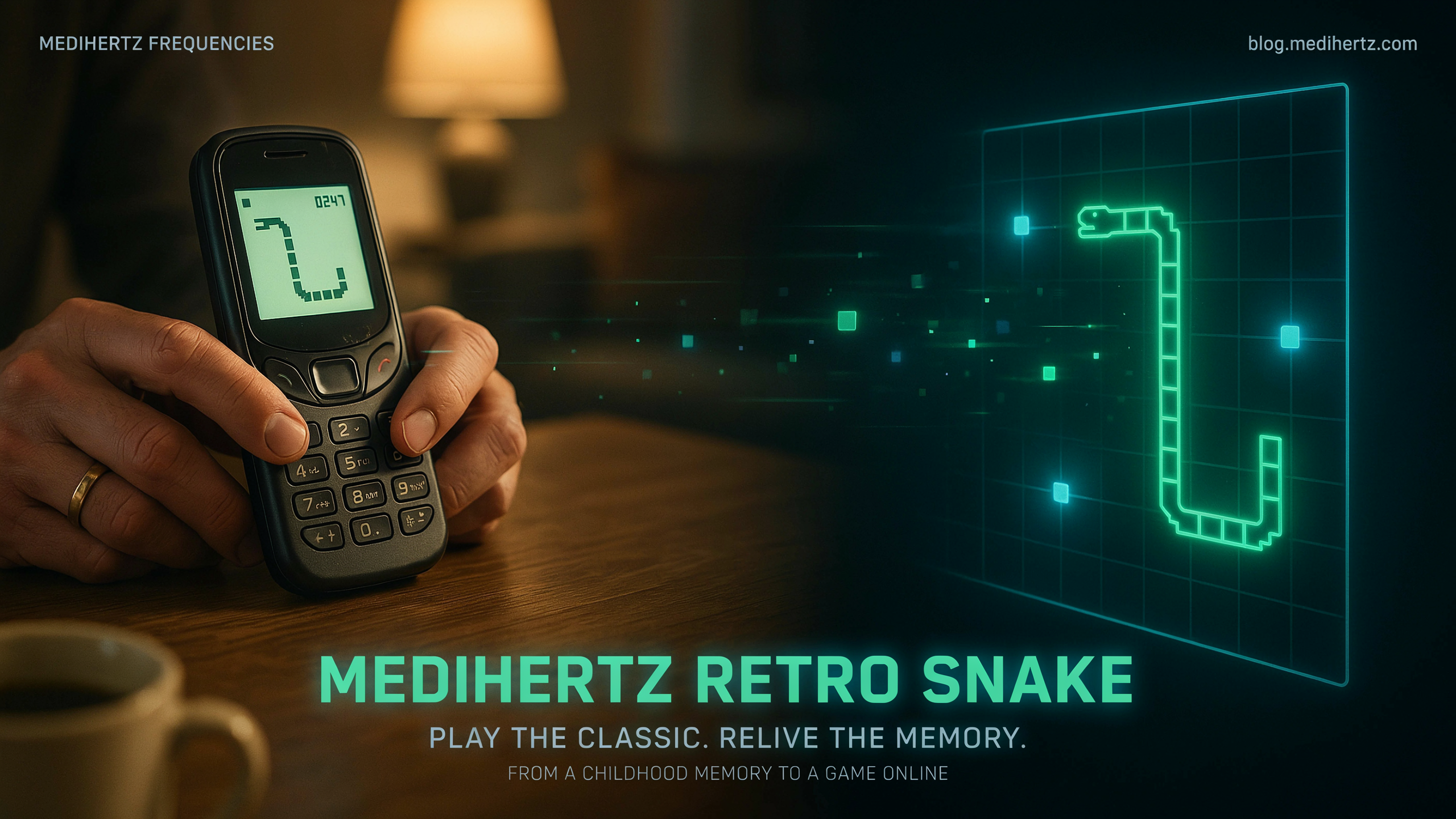 Snake game for mobile, Android, iPhone and iPad with touch controls plus keyboard controls for desktop