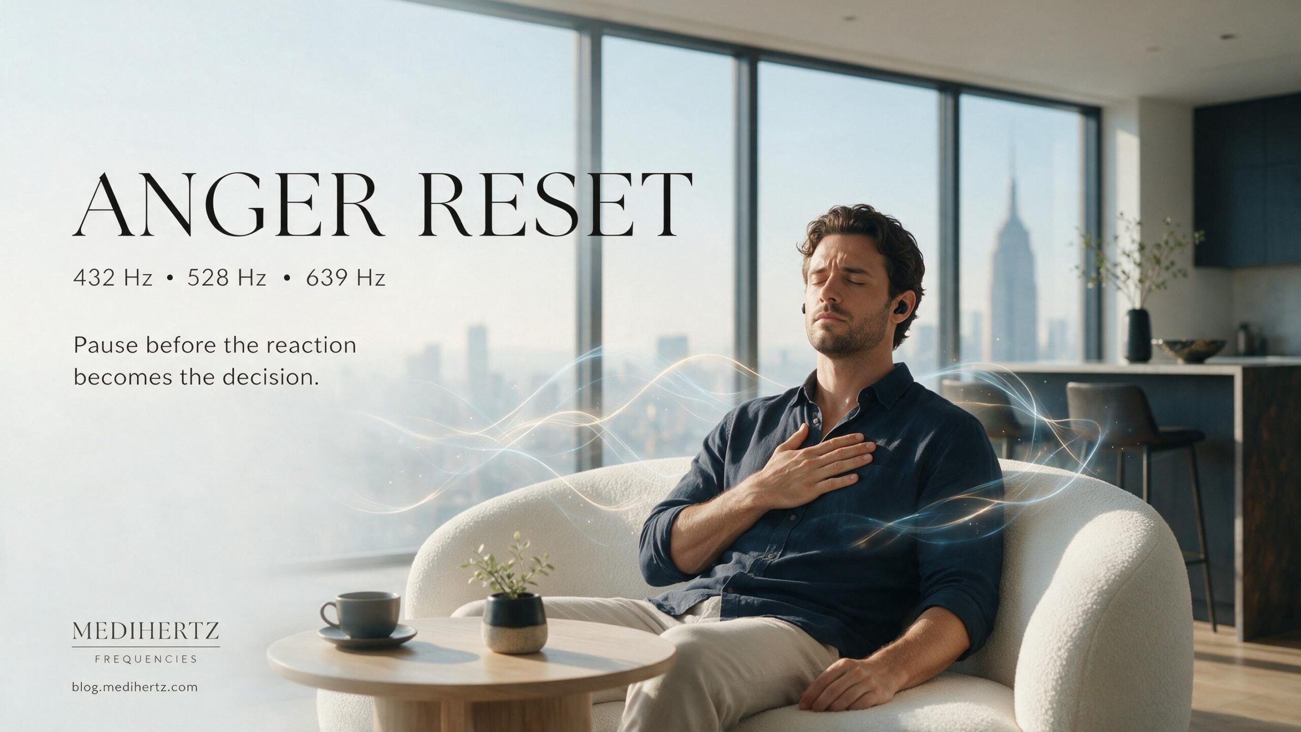 Medihertz Anger Reset sound frequency tool for anger management, calm and emotional self-regulation