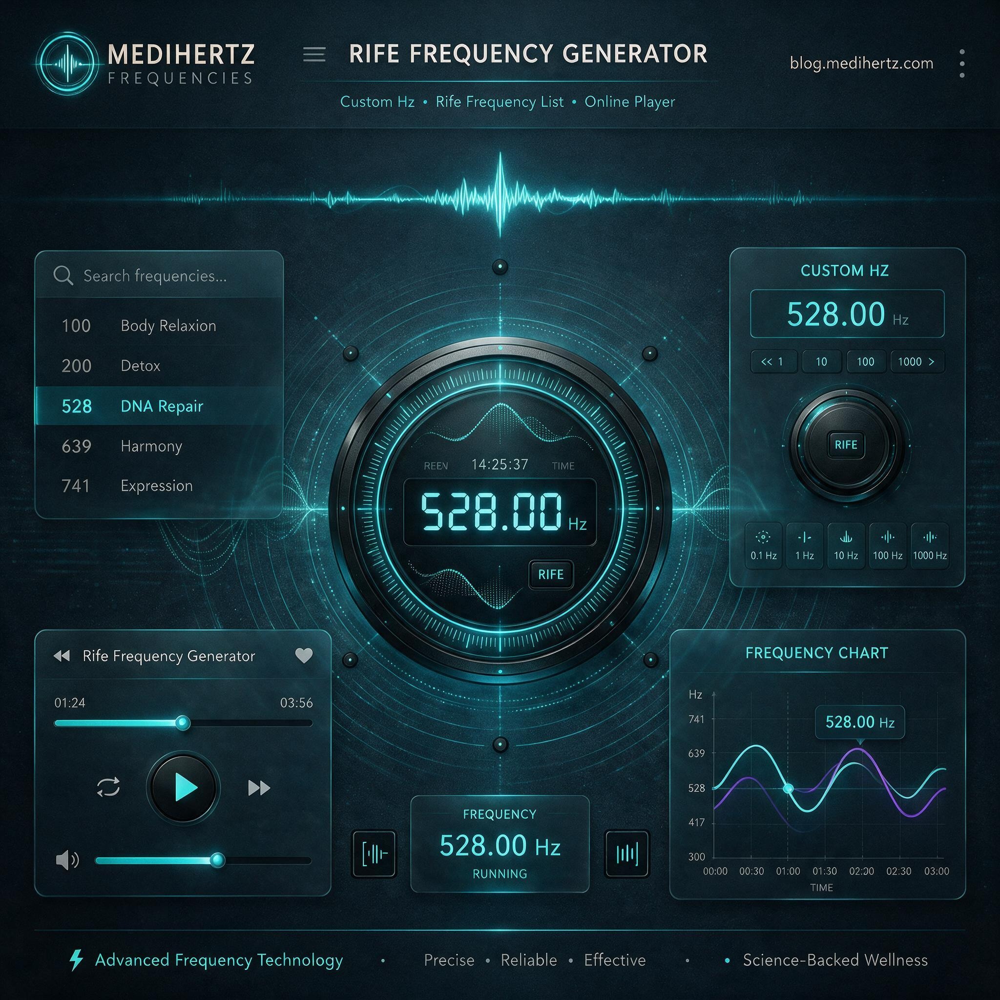 Rife Frequency Generator β Explore Rife Frequencies Online 2 Rife Frequency Generator online by Medihertz Frequencies