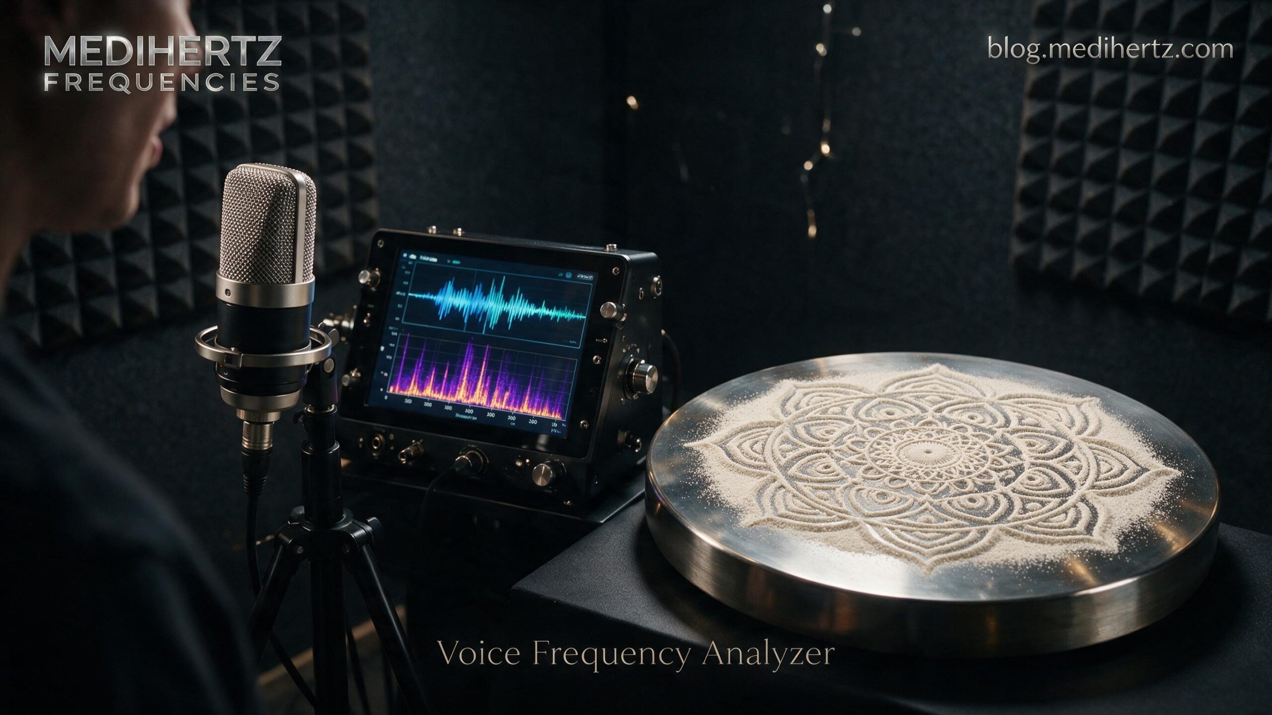 Voice and audio input creating visible cymatic sand patterns in real time