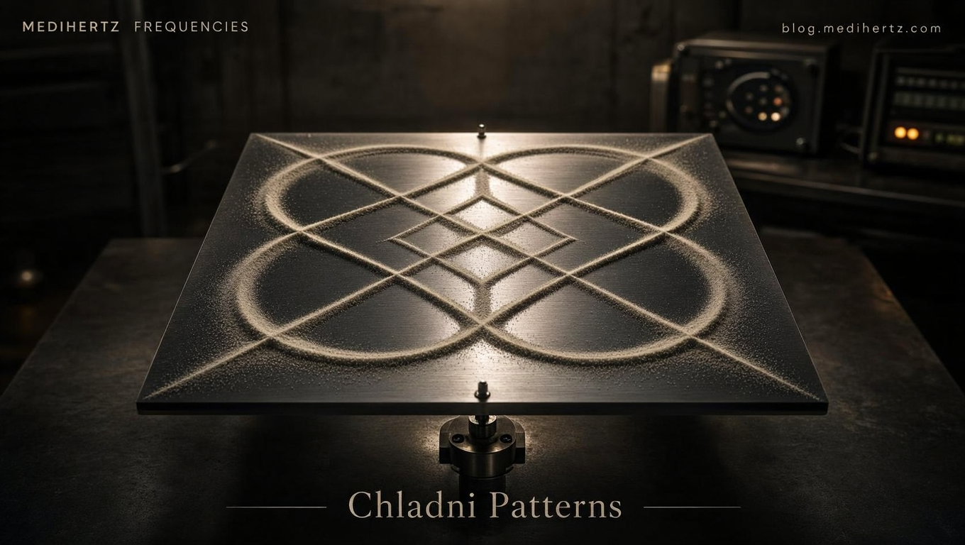 Voice and audio input creating visible cymatic sand patterns in real time