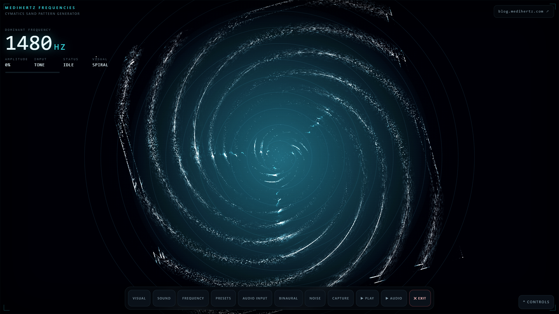 Voice and audio input creating visible cymatic sand patterns in real time