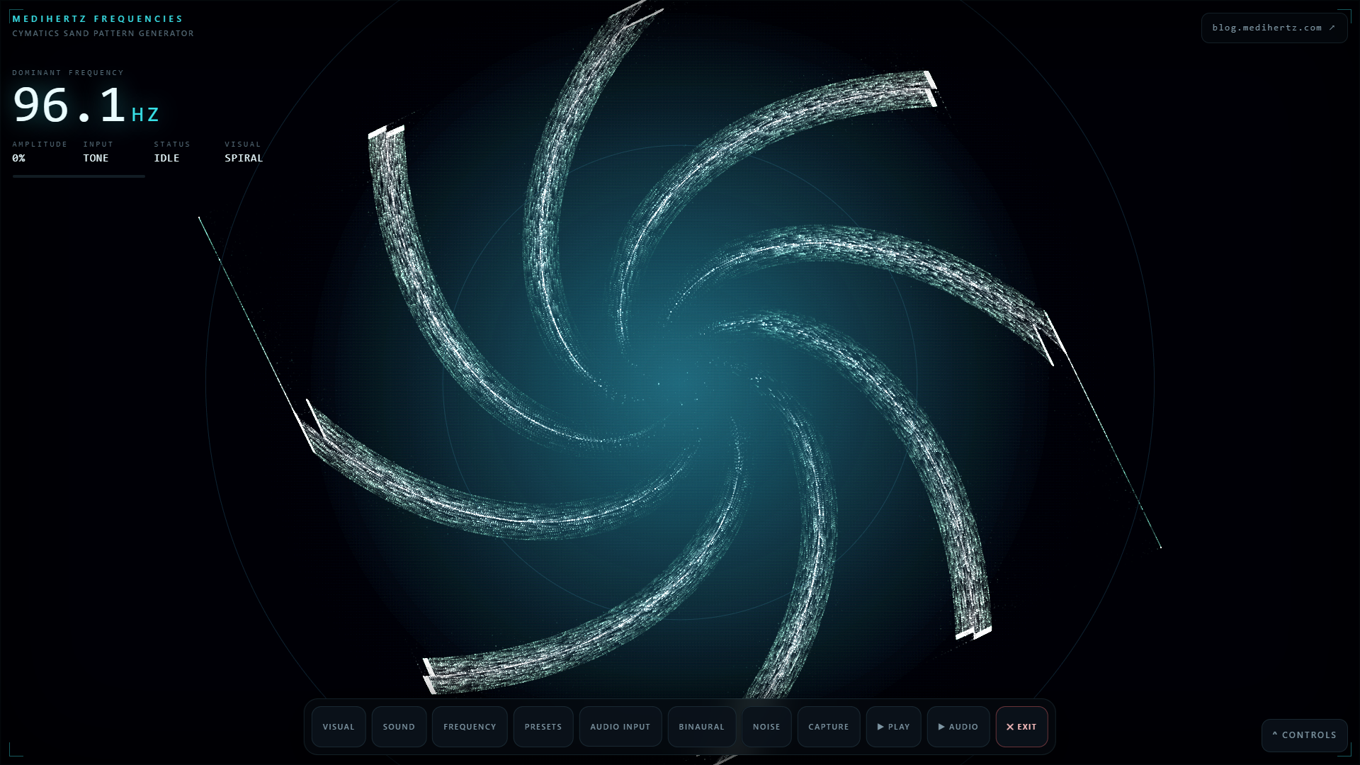 Voice and audio input creating visible cymatic sand patterns in real time