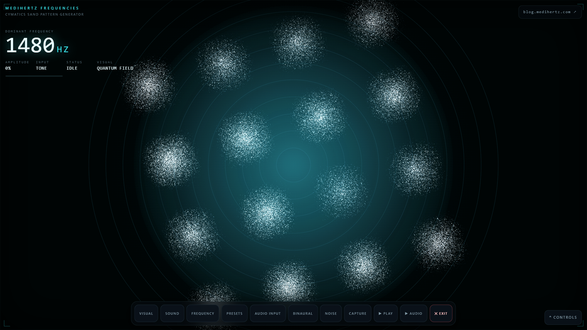 Voice and audio input creating visible cymatic sand patterns in real time