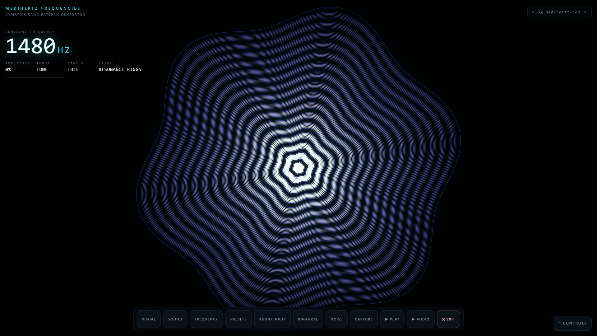 Voice and audio input creating visible cymatic sand patterns in real time