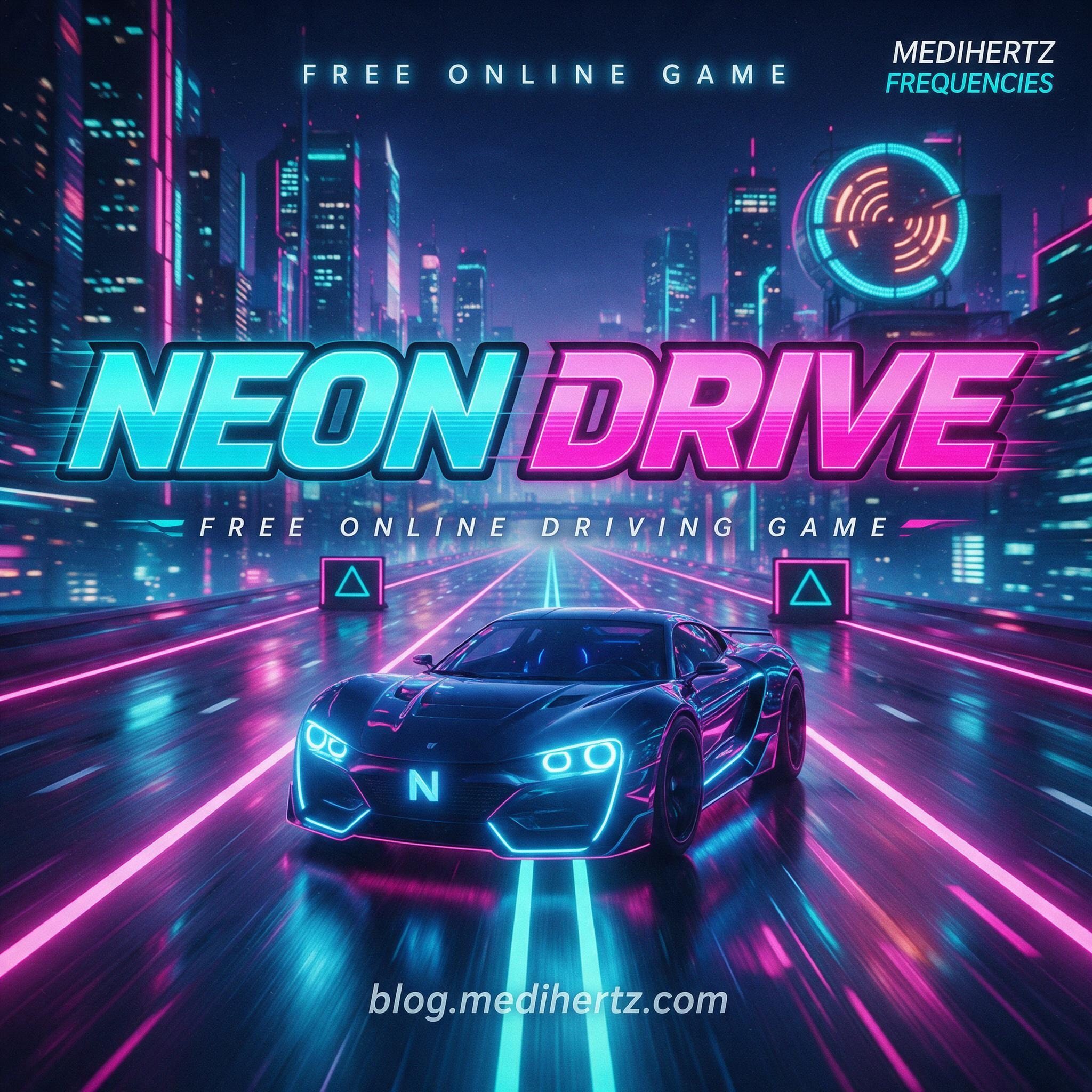 Neon Drive free online car game and browser driving game