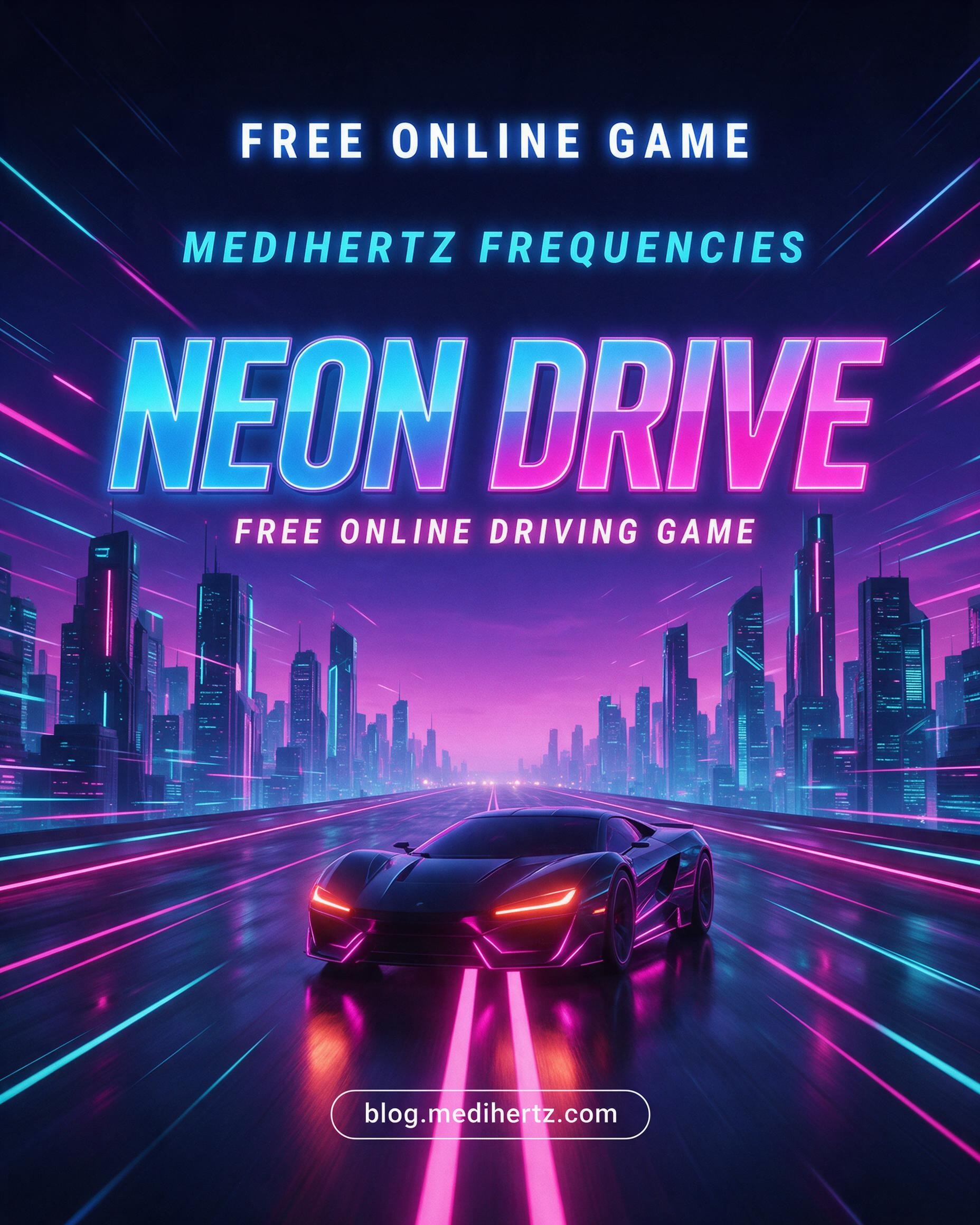 Neon Drive futuristic free online driving game for mobile and desktop