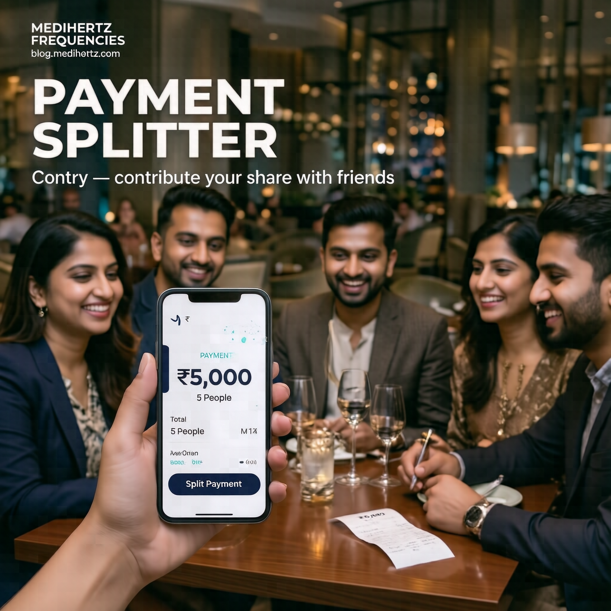 Payment Splitter Contry bill splitting tool used by Indian friends to contribute their share