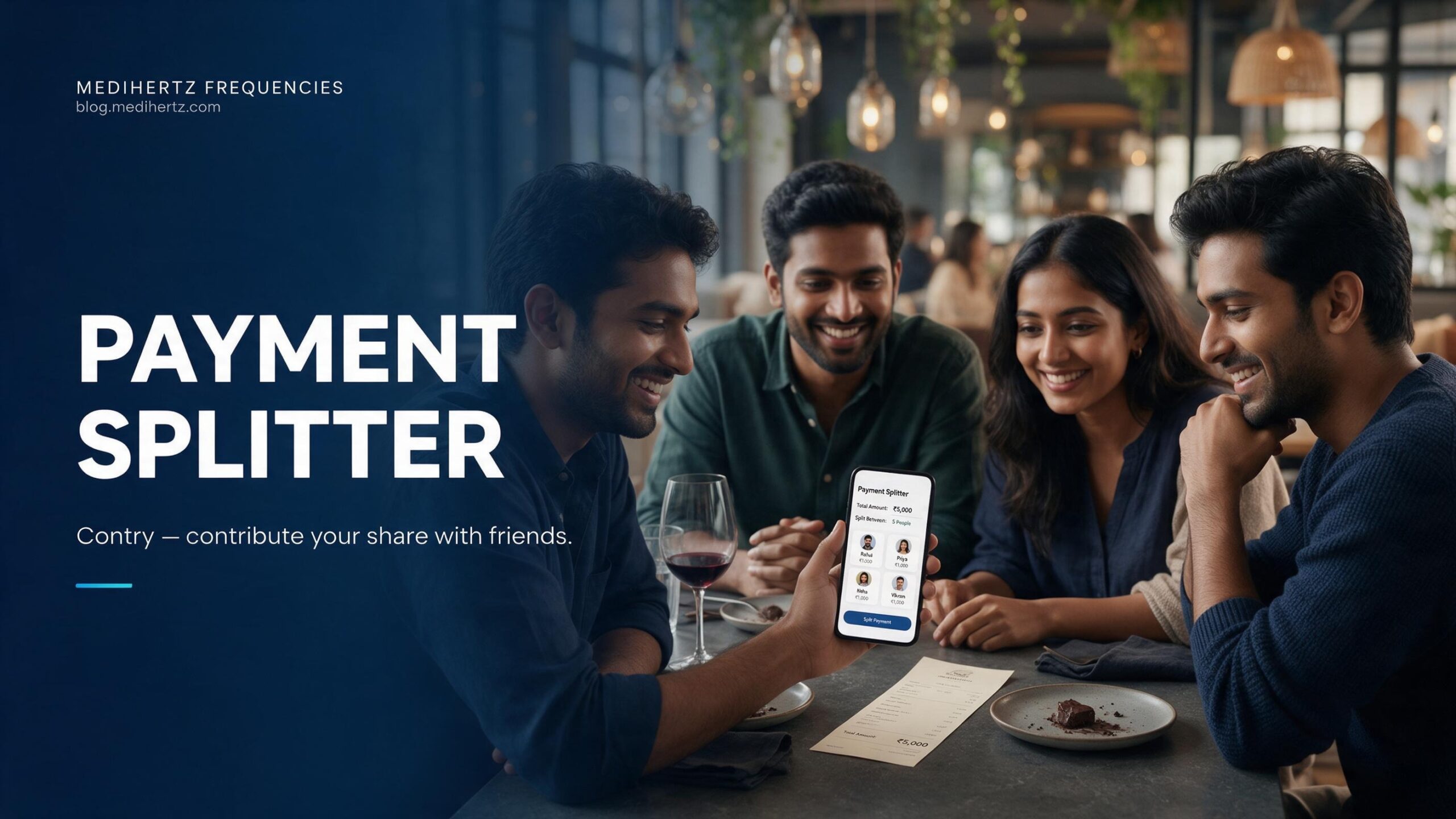 Payment Splitter Contry tool for splitting a bill and contributing your share with friends