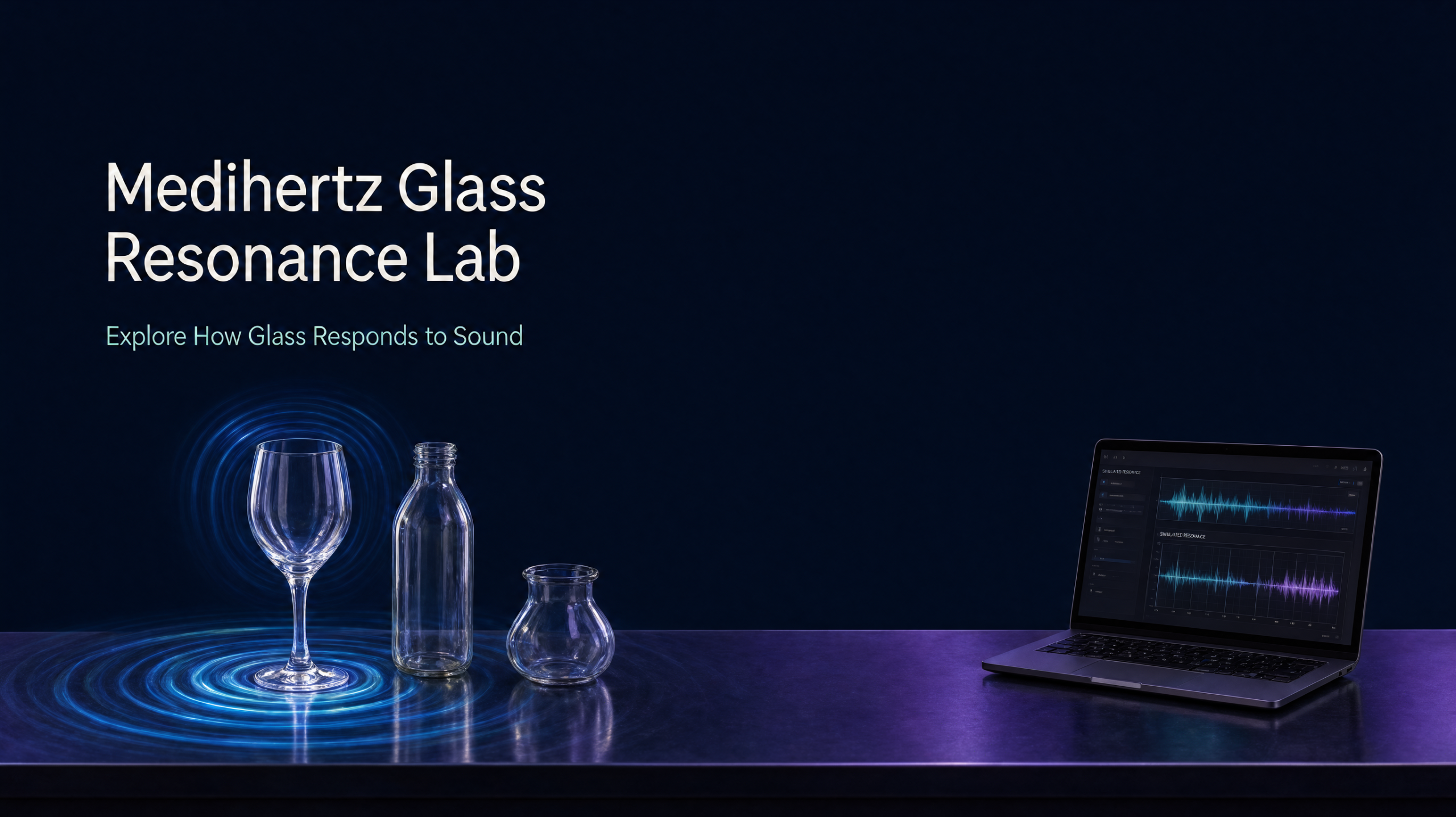 Glass resonance experiment exploring sound frequency and vibration