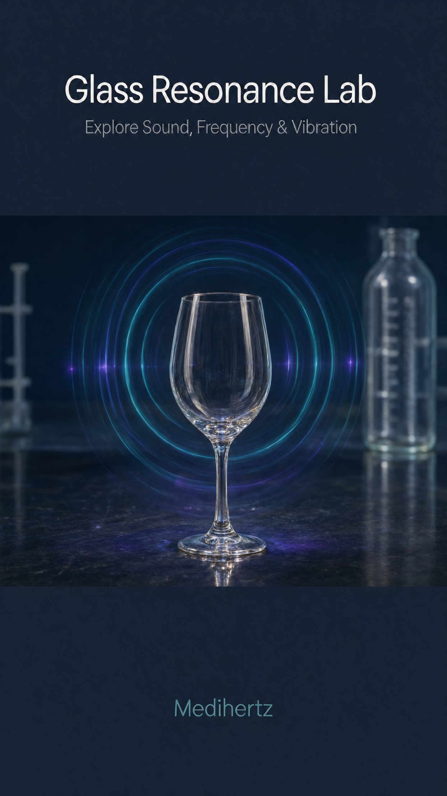 Glass resonance experiment exploring sound frequency and vibration