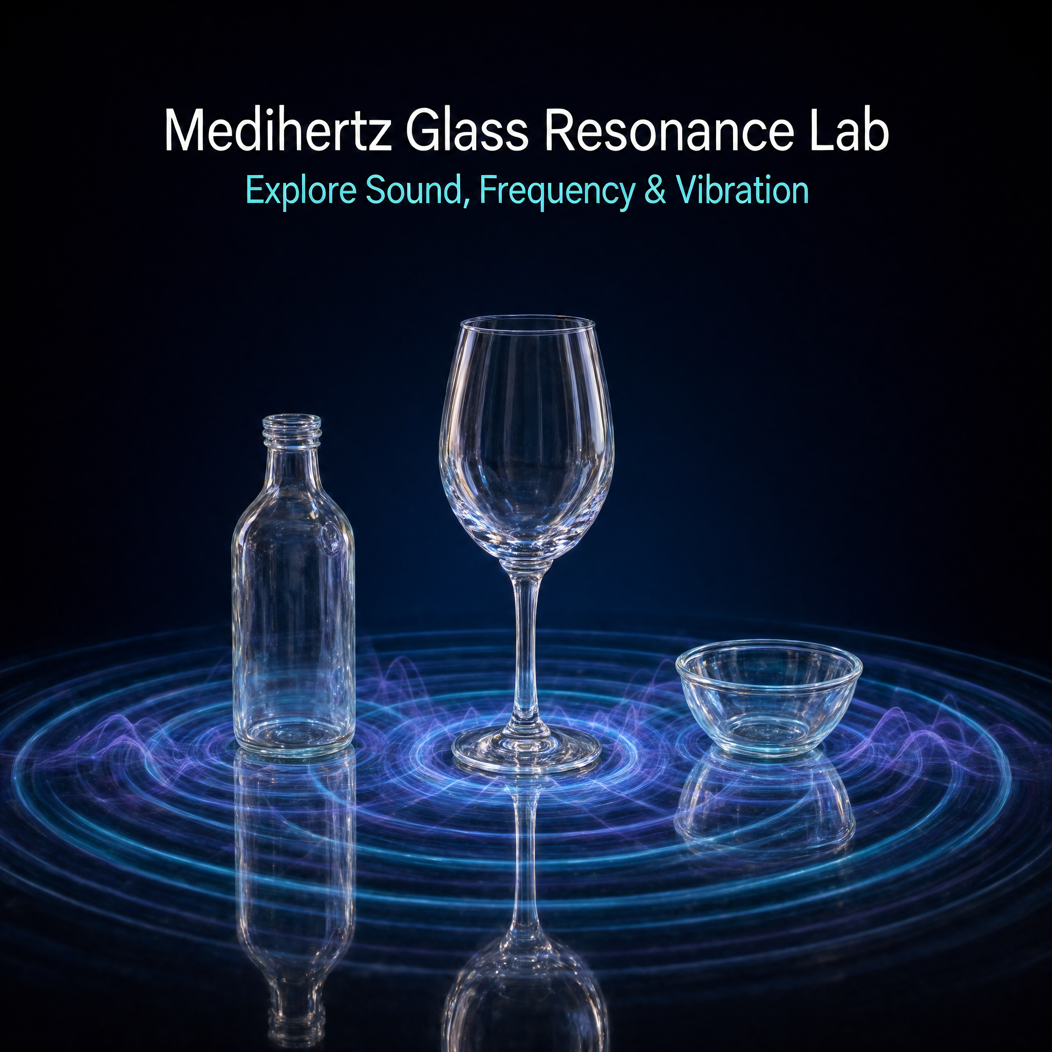Glass resonance experiment exploring sound frequency and vibration