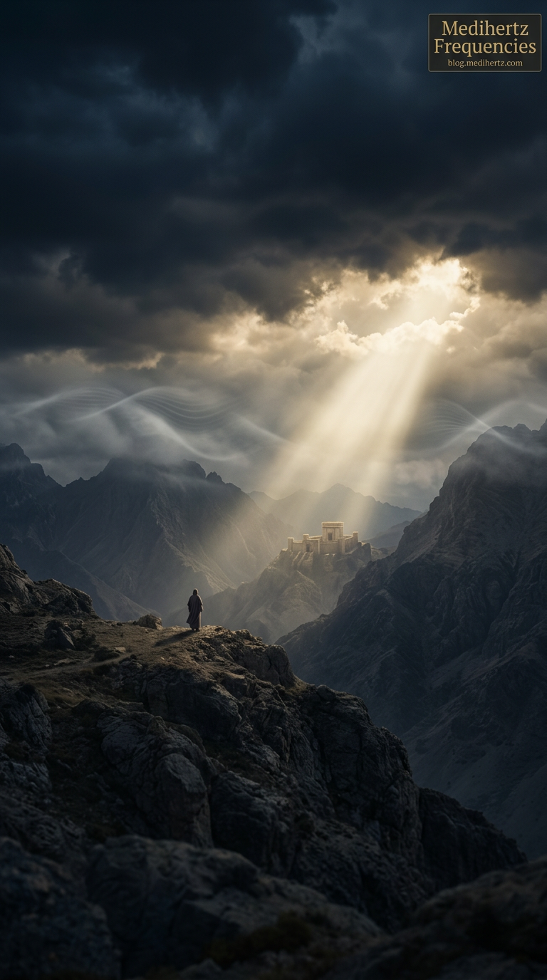 Dramatic storm clouds over an ancient wilderness illustrating Psalm 29 and the powerful voice of the Lord