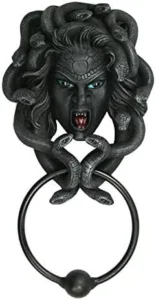 Pacific Giftware The Head of Medusa Door Knocker with Iron Knocker Collectible Figurine in Stone Finish 9 Inch Tall