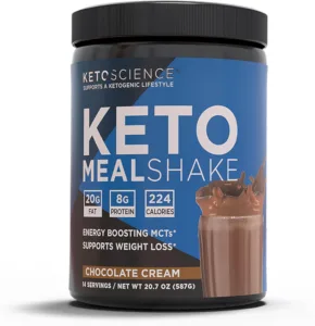 Keto Science Ketogenic Meal Shake Chocolate Dietary Supplement, Rich in MCTs and Protein, Keto and Paleo Friendly, Weight Loss, (14 servings), 20.49 Oz...