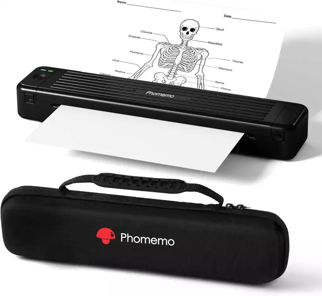 Phomemo Portable Printers Wireless for Travel, P831 Inkless Thermal Printer Support 8.5'' x 11'' US Letter Regular Copy Paper, Tattoo...