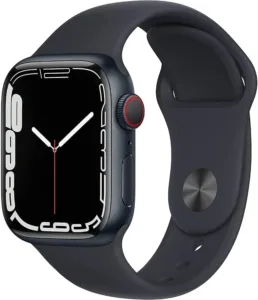 Apple Watch Series 7 GPS + Cellular, 45mm Midnight Aluminum Case with Midnight Sport Band - Regular (Renewed)