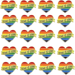 TANG SONG 20PCS 1.18''x1.57'' Pride Pin Rainbow Gay Pride Flag LGBT Enamel Lapel Pin Pin Decoration for Clothes and Bags