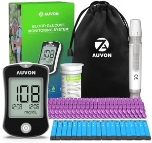 AUVON Blood Glucose Monitor Kit, High Accuracy Blood Sugar Test Kit with 50 Glucometer Strips