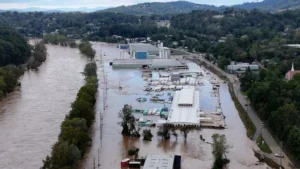 Drone footage shows historic flooding, Helene aftermath in Asheville