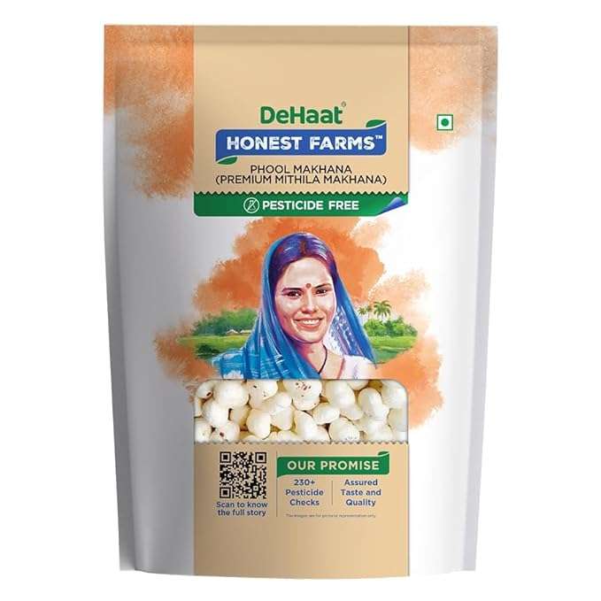 Makhana (Premium Mithila Makhana) Rich in Calcium, Maintains Weight, Healthy Snacks -200 GM