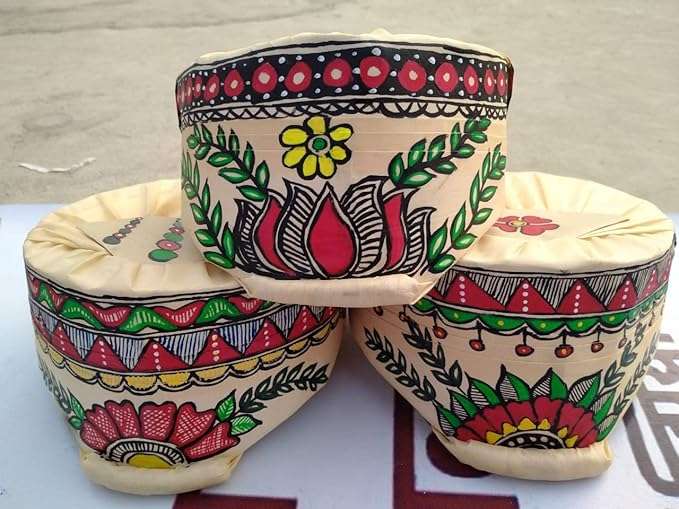 Handmade madhubani/Mithila painting silk paag