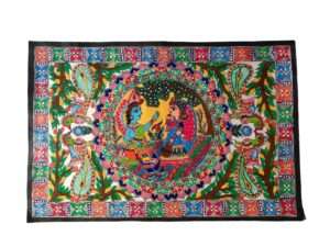 MINI ART MITHILA PAINTING MADHUBANI PAINTING OF RADHA-KRISHNA (15 X 22 INCH)-UNFRAMED