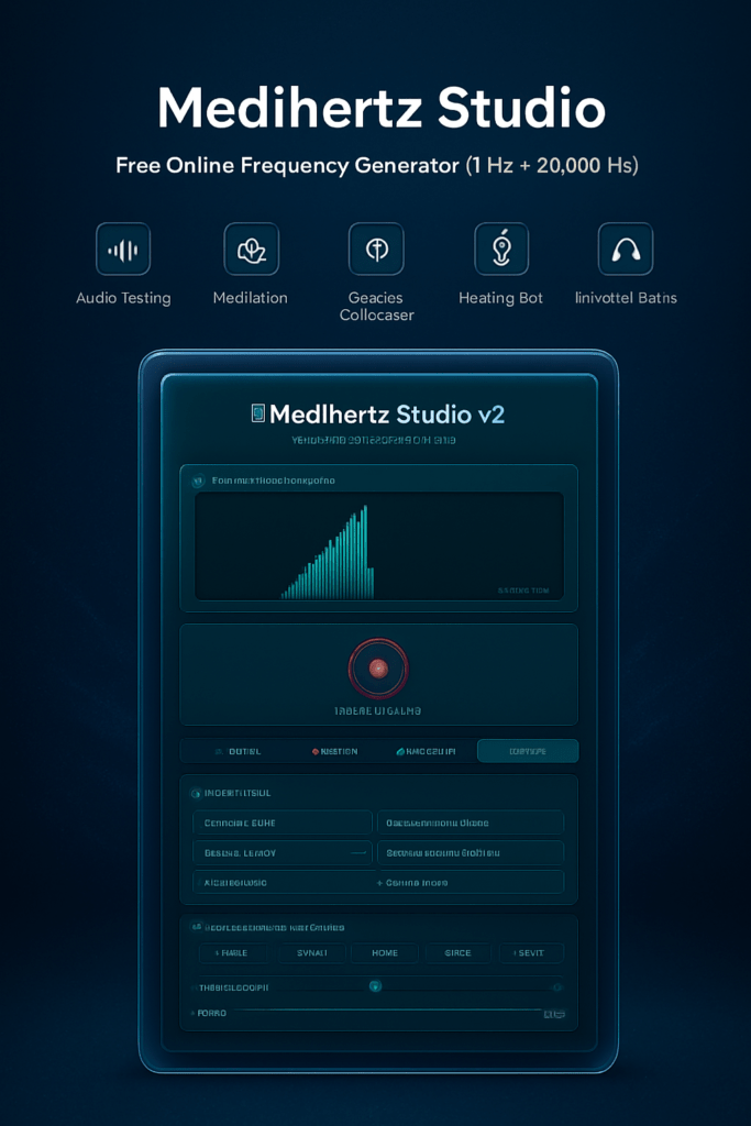 🎛 Medihertz Studio – Free Online Frequency Generator (1 Hz – 20,000 Hz)
