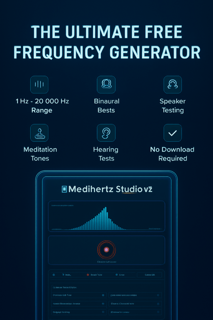 🎛 Medihertz Studio – Free Online Frequency Generator (1 Hz – 20,000 Hz)